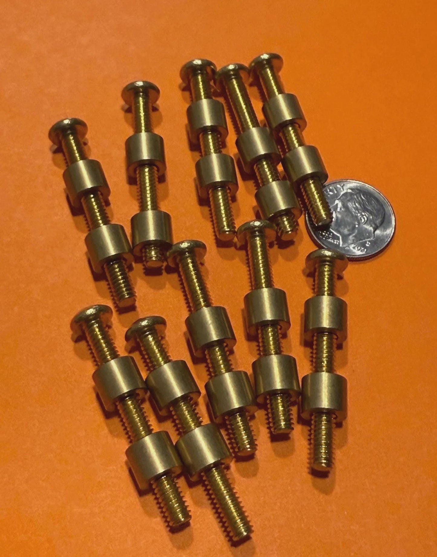 Brass Loveless Bolts: 5/16" OD, Knife Handle Fasteners