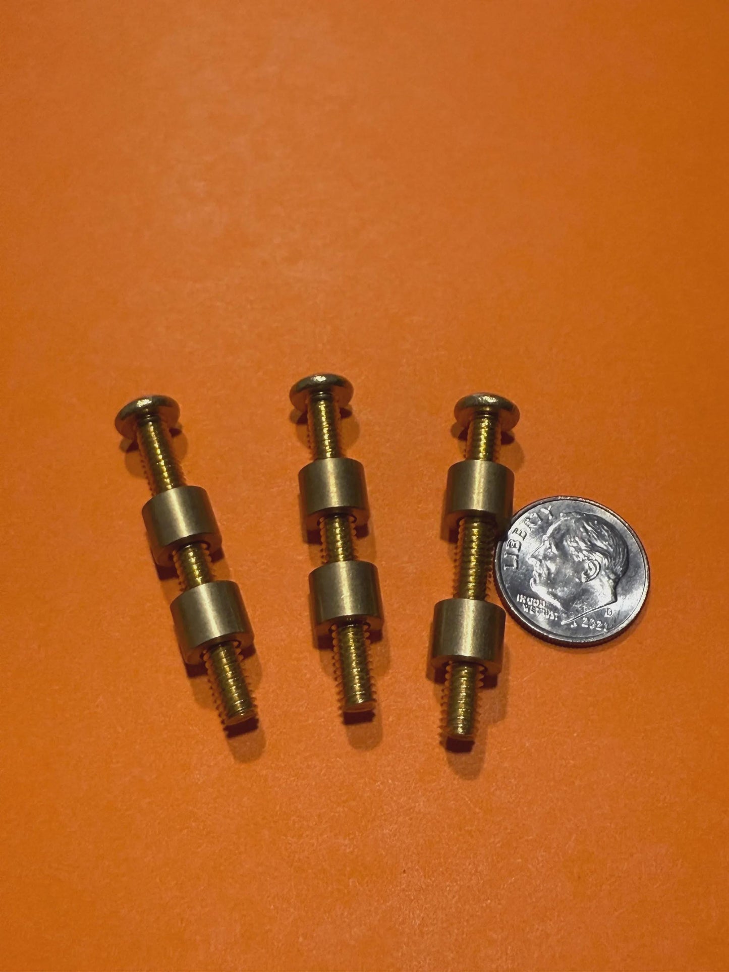 Brass Loveless Bolts: 5/16" OD, Knife Handle Fasteners